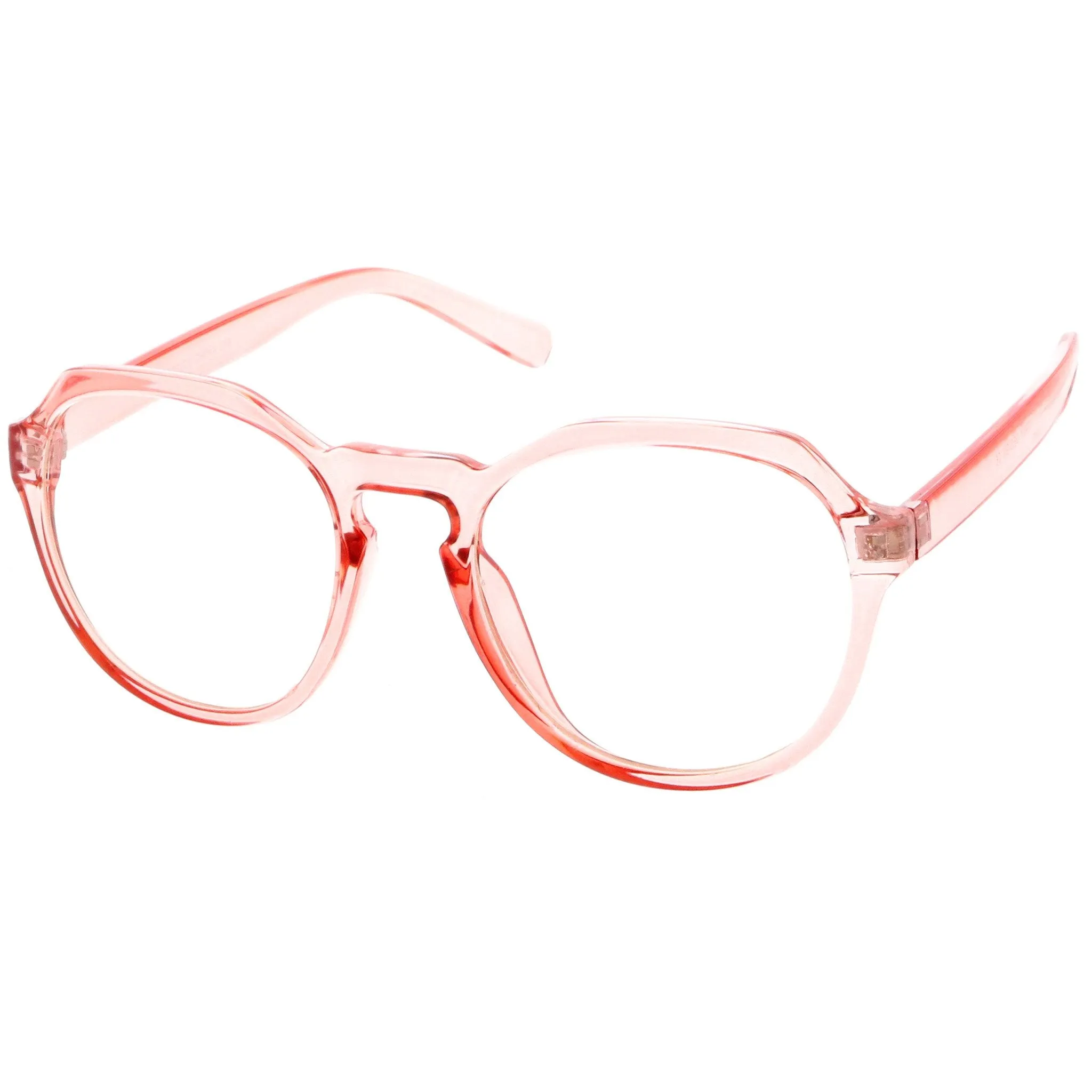 Oversize Retro Round Transparent Clear Lens Glasses C237
