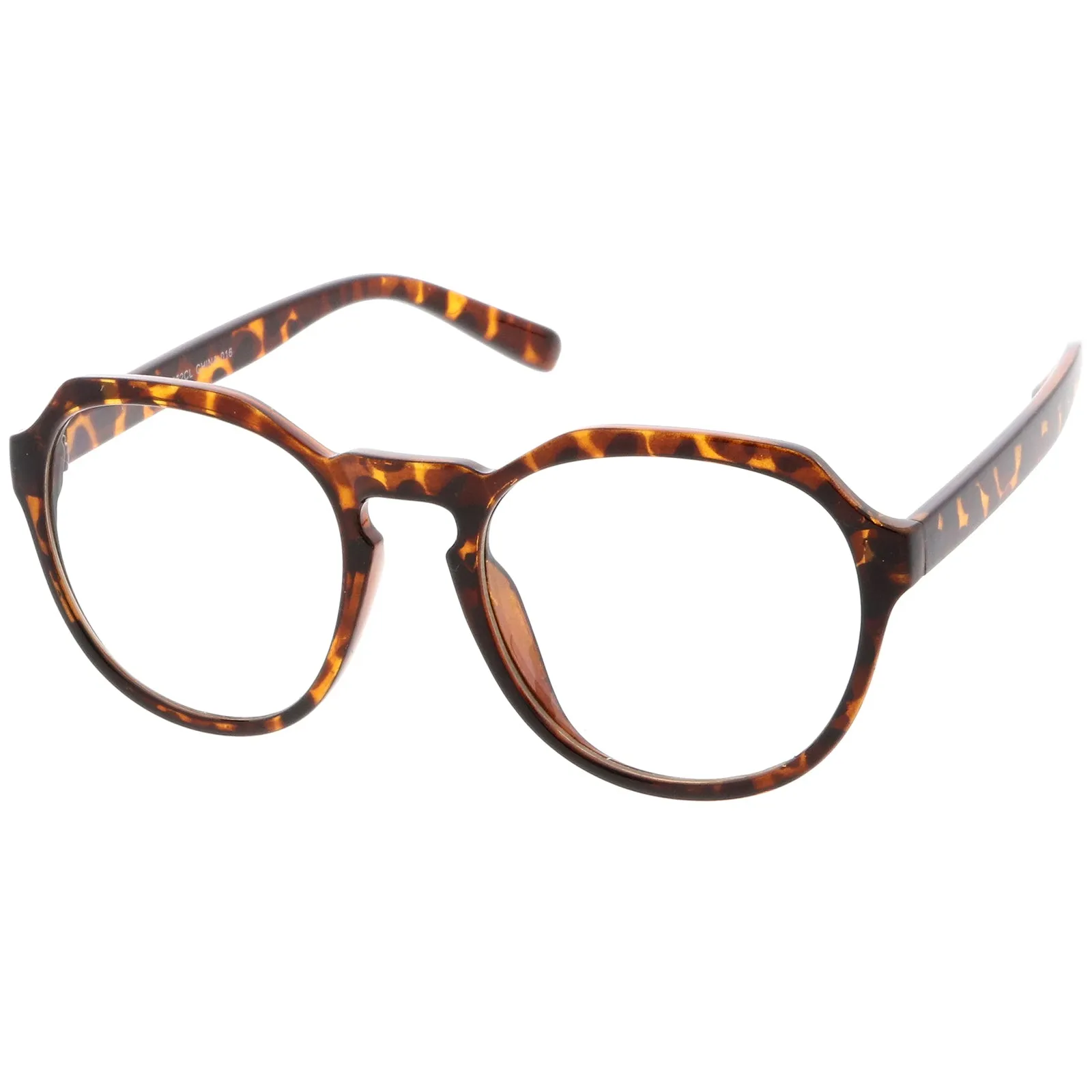 Oversize Retro Round Transparent Clear Lens Glasses C237