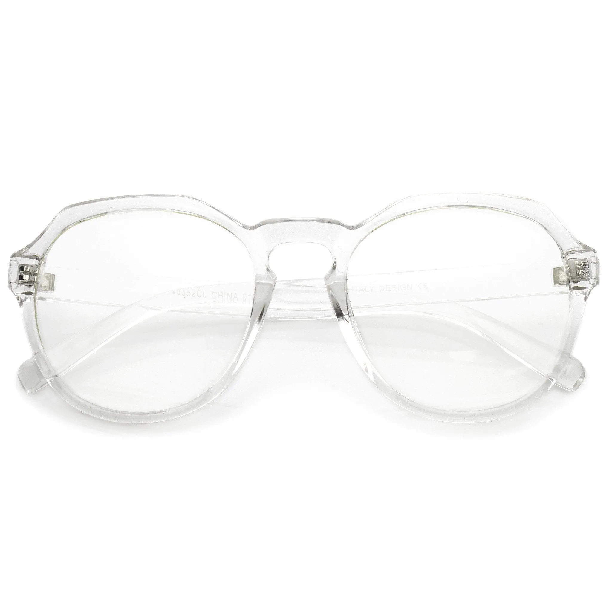 Oversize Retro Round Transparent Clear Lens Glasses C237