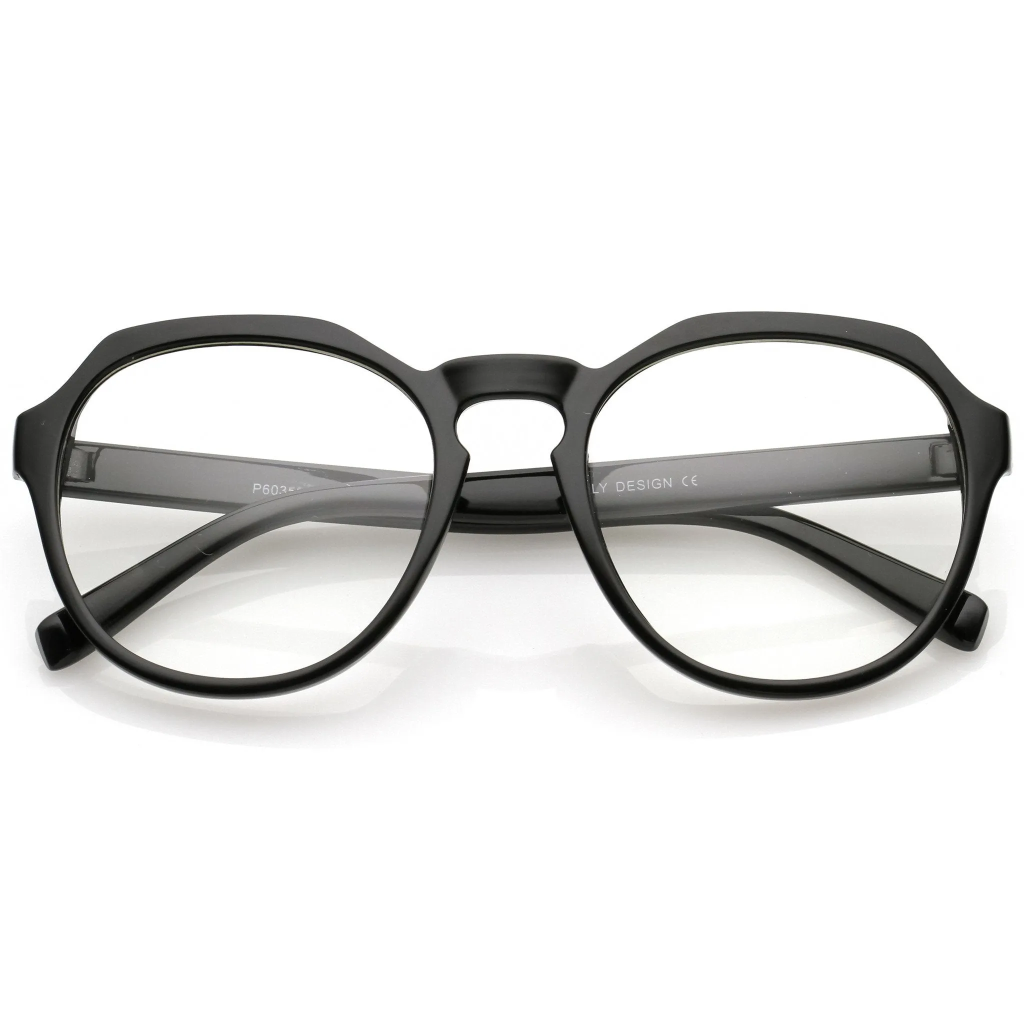 Oversize Retro Round Transparent Clear Lens Glasses C237