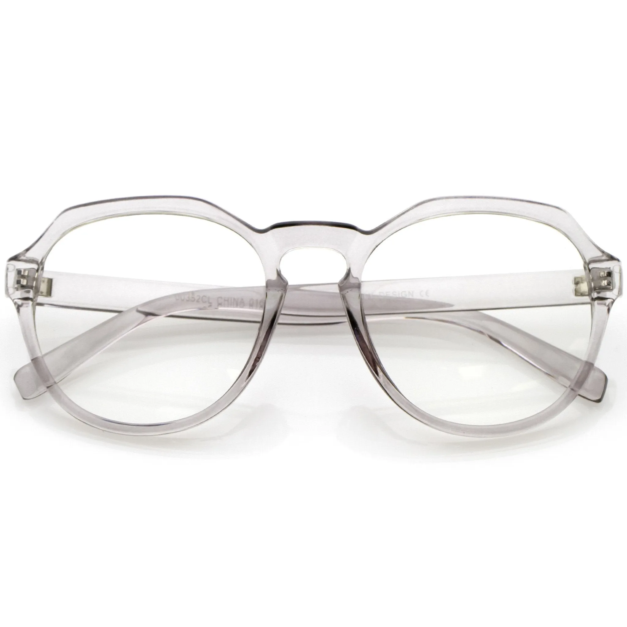 Oversize Retro Round Transparent Clear Lens Glasses C237