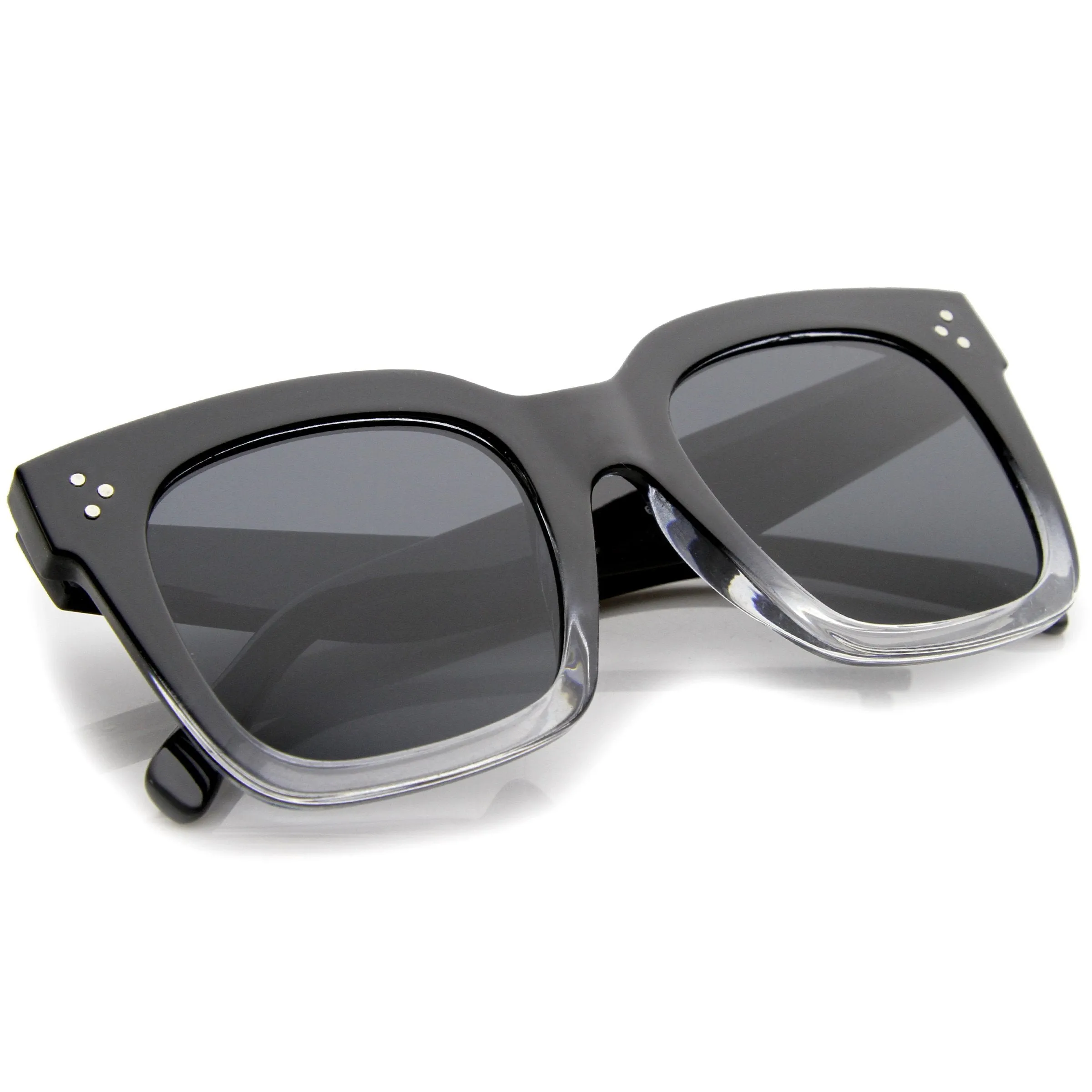 Oversize Square Horned Rim Sunglasses