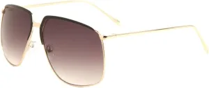 Oversized Geometric Color Brown Piece Thin Frame Aviator Sunglasses