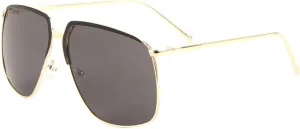 Oversized Geometric Color Brown Piece Thin Frame Aviator Sunglasses