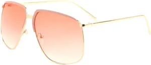 Oversized Geometric Color Brown Piece Thin Frame Aviator Sunglasses