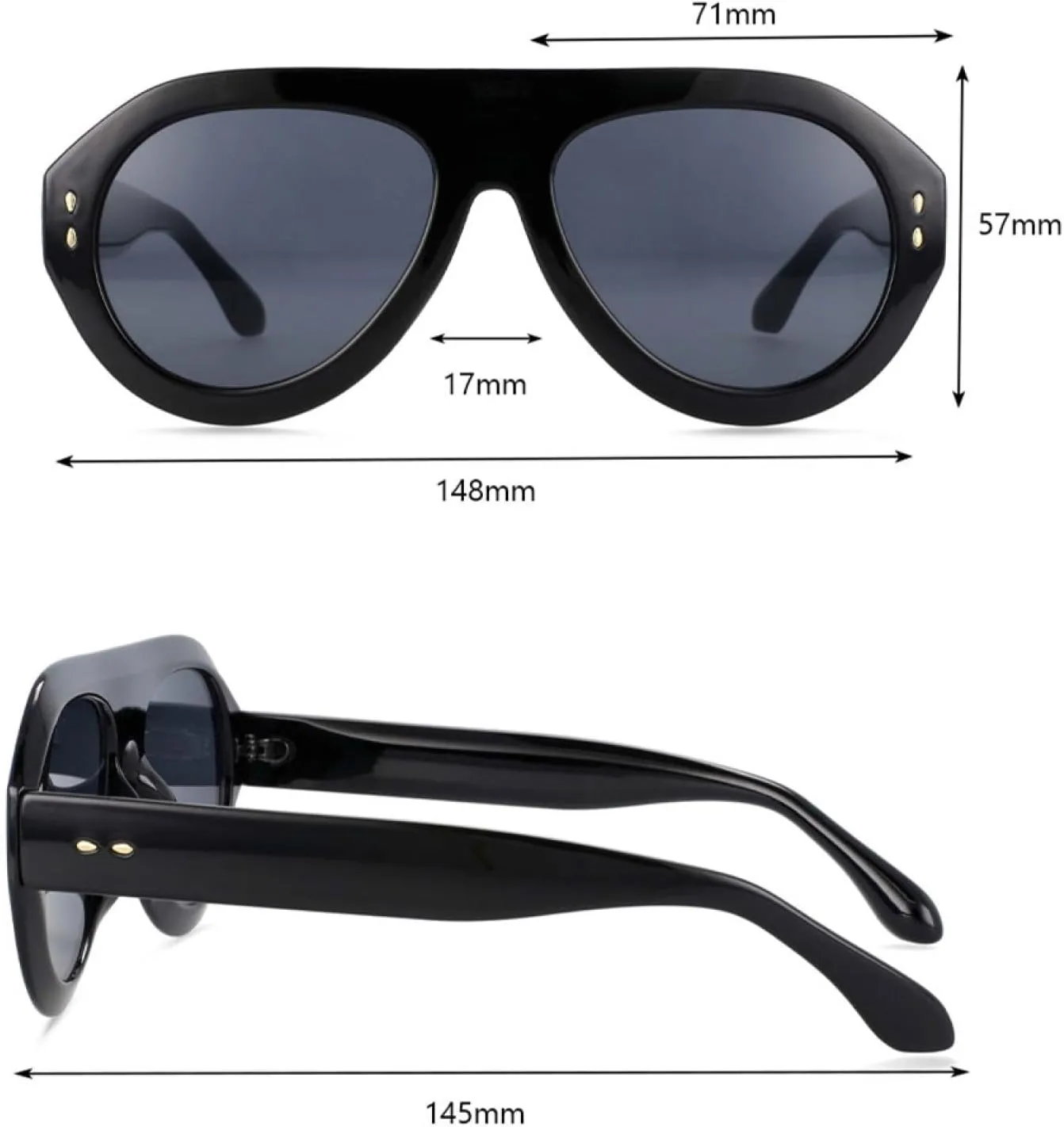 Oversized Sunglasses Fashion Men Women Uv400 Vintage