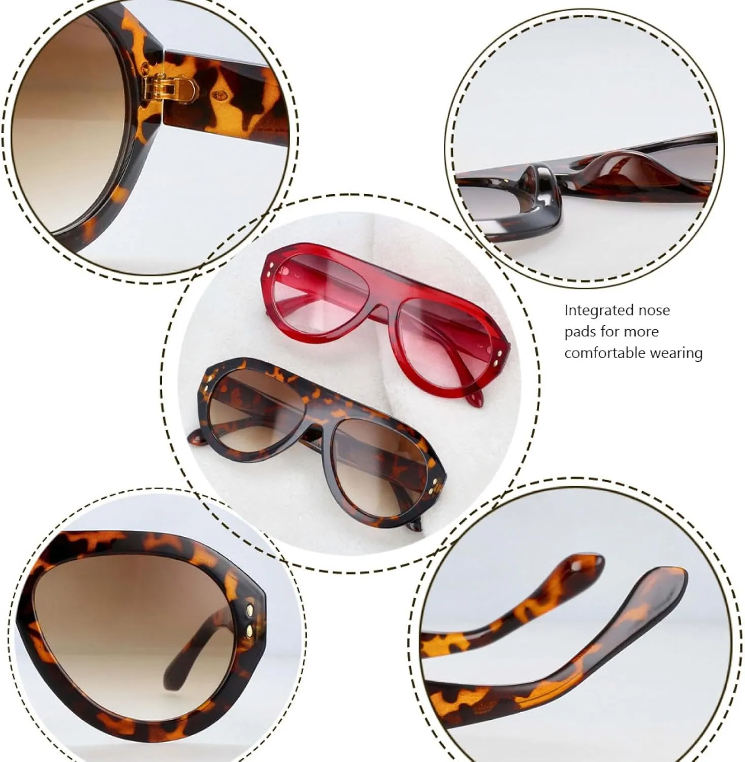 Oversized Sunglasses Fashion Men Women Uv400 Vintage