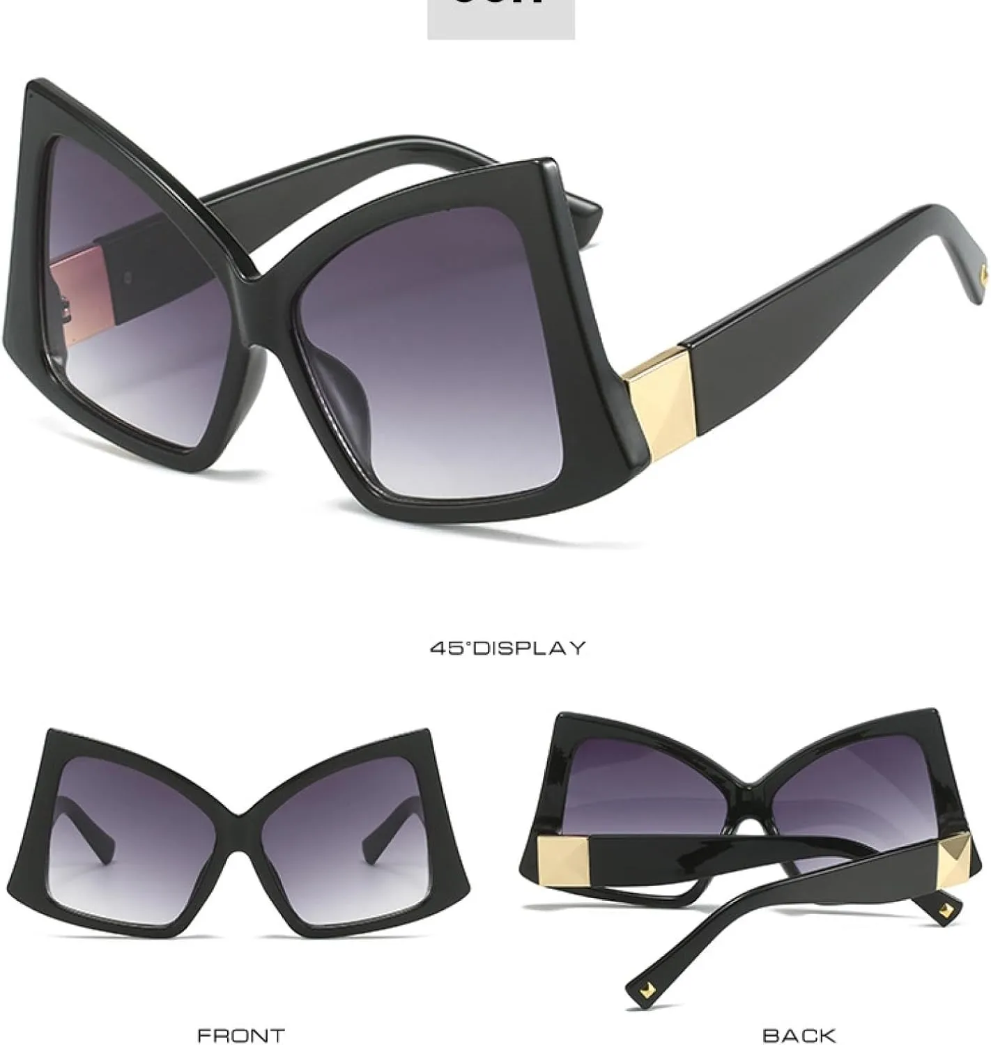 Oversized Sunglasses Fashion Women Shades Uv400 Vintage Glasses
