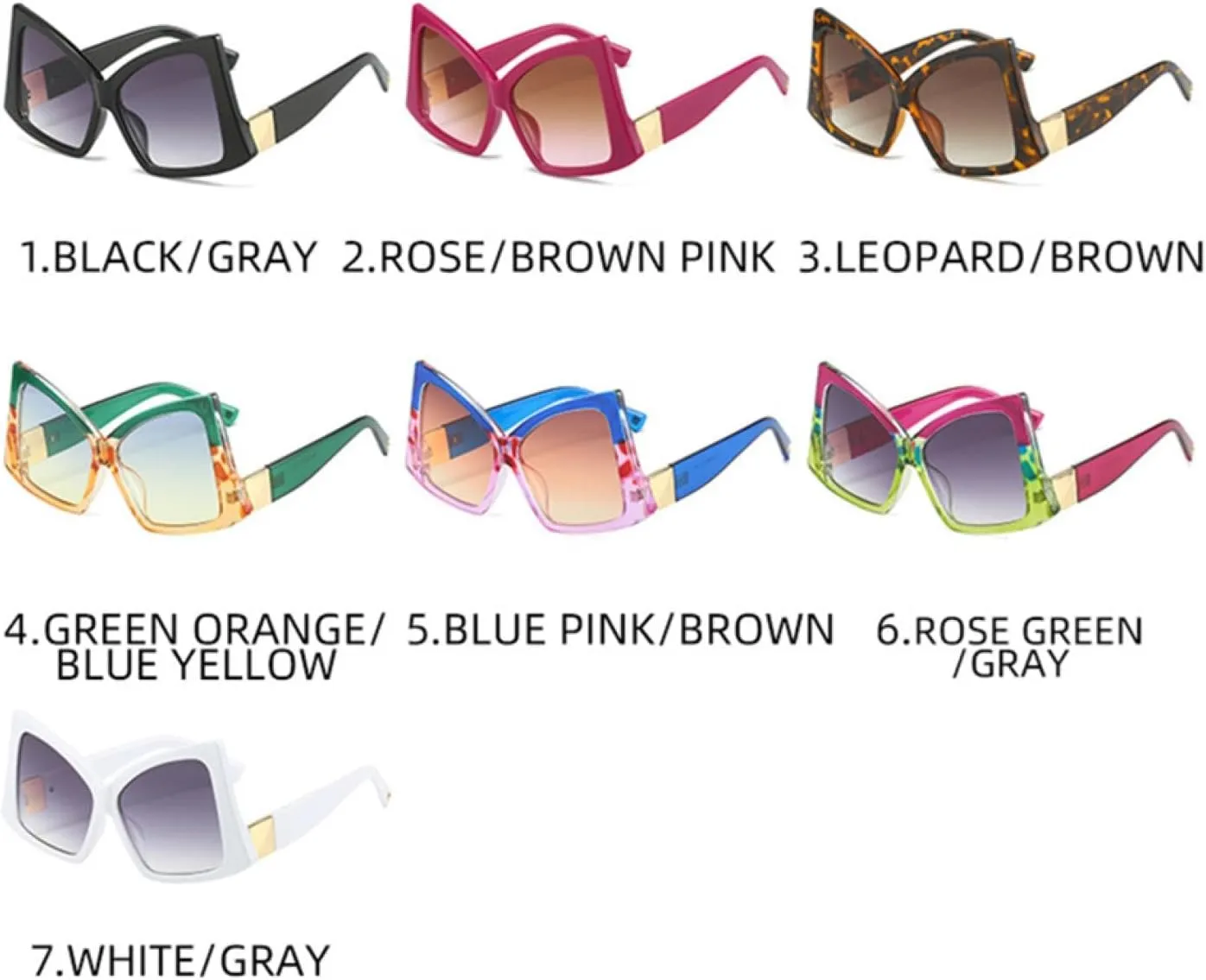 Oversized Sunglasses Fashion Women Shades Uv400 Vintage Glasses