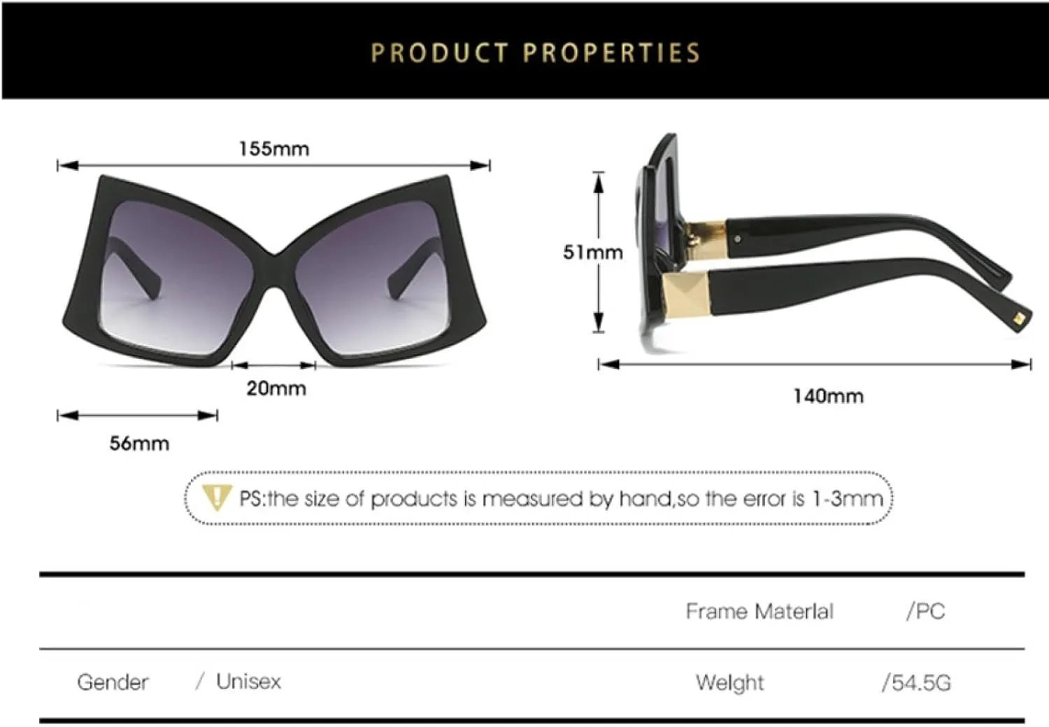 Oversized Sunglasses Fashion Women Shades Uv400 Vintage Glasses