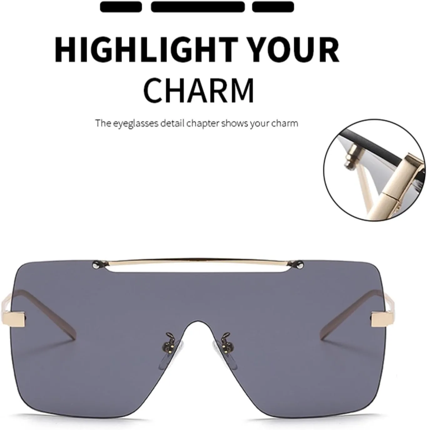Oversized Sunglasses for Women Fashion Flat Top Gradient Lens One Piece Men Uv400 Outdoor