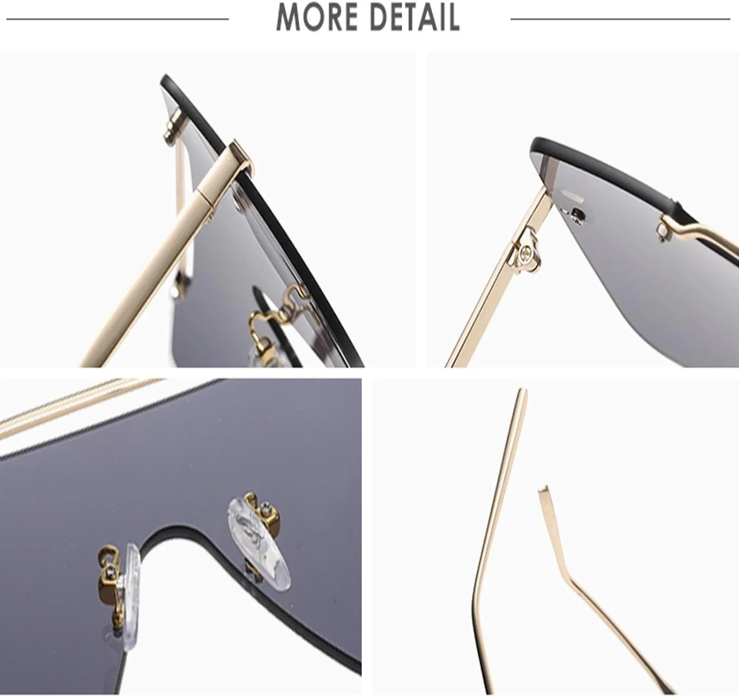 Oversized Sunglasses for Women Fashion Flat Top Gradient Lens One Piece Men Uv400 Outdoor