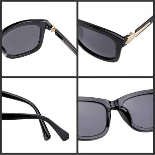 Oversized Sunglasses Men Vintage Retro Black Frame Sun Glasses Women Shades UV400