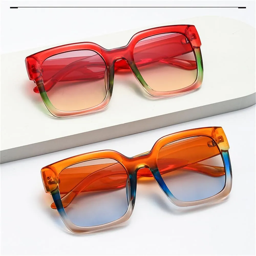 Oversized Sunglasses Women Vintage Gradient Frame Female Sun Glasses Shades UV400