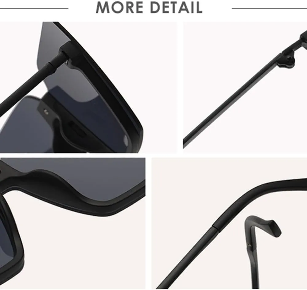 Oversized Sunglasses Women Vintage Shades Retro Big Sun Glasses UV400 Fashion Rimless Eyewear Female