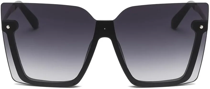 Oversized Sunglasses Women Vintage Shades Retro Big Sun Glasses UV400 Fashion Rimless Eyewear Female