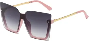 Oversized Sunglasses Women Vintage Shades Retro Big Sun Glasses UV400 Fashion Rimless Eyewear Female