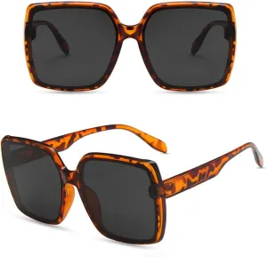Oversized Sunglasses Women Vintage Square Sun Glasses Eyewear for Lady UV400 Big Frame