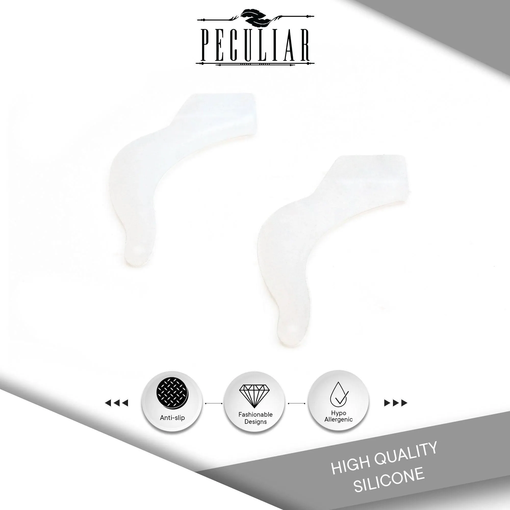 Peculiar SS22A Silicon Rubber Eyeglass Hook End Tips Anti Slip Ear Grip