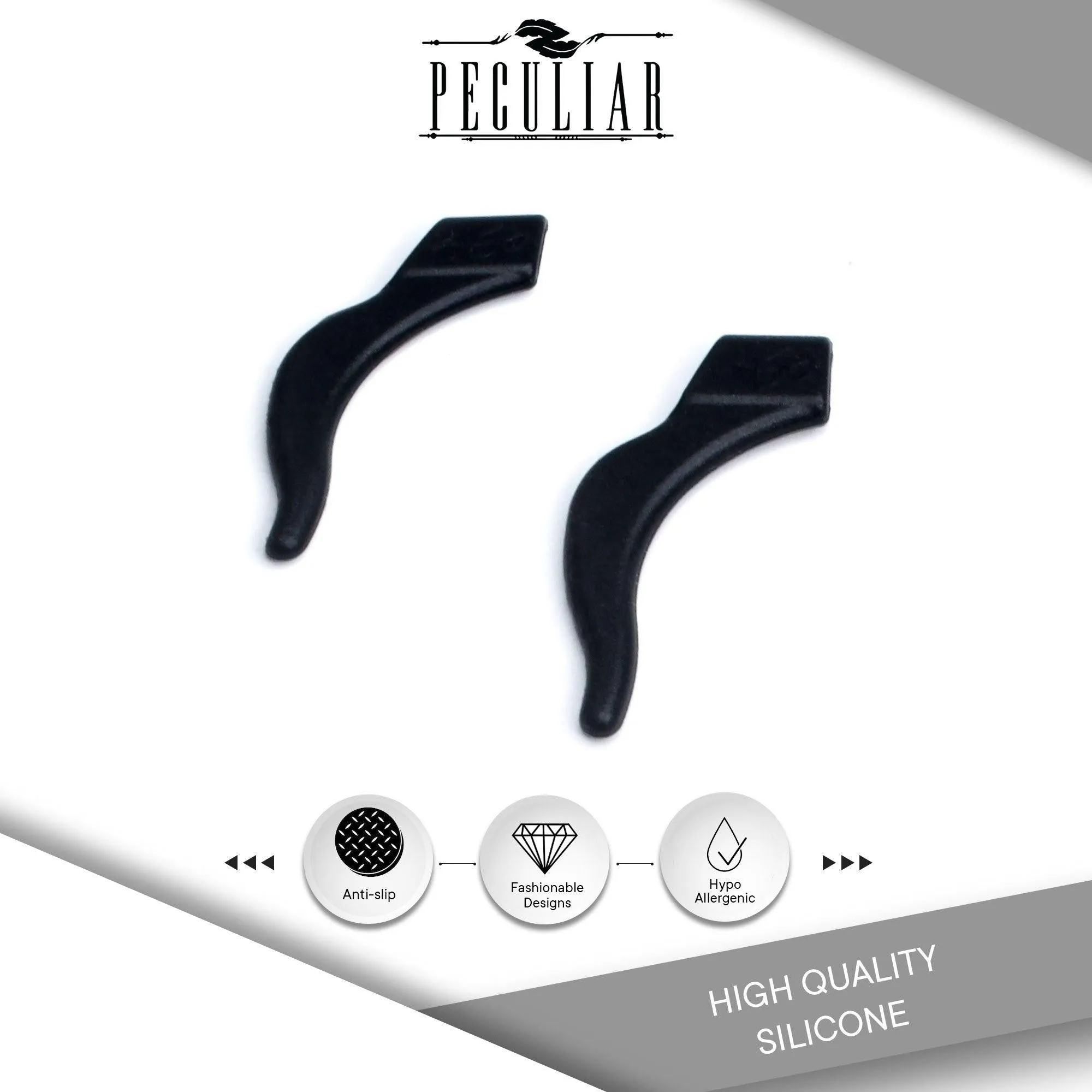Peculiar SS22A Silicon Rubber Eyeglass Hook End Tips Anti Slip Ear Grip