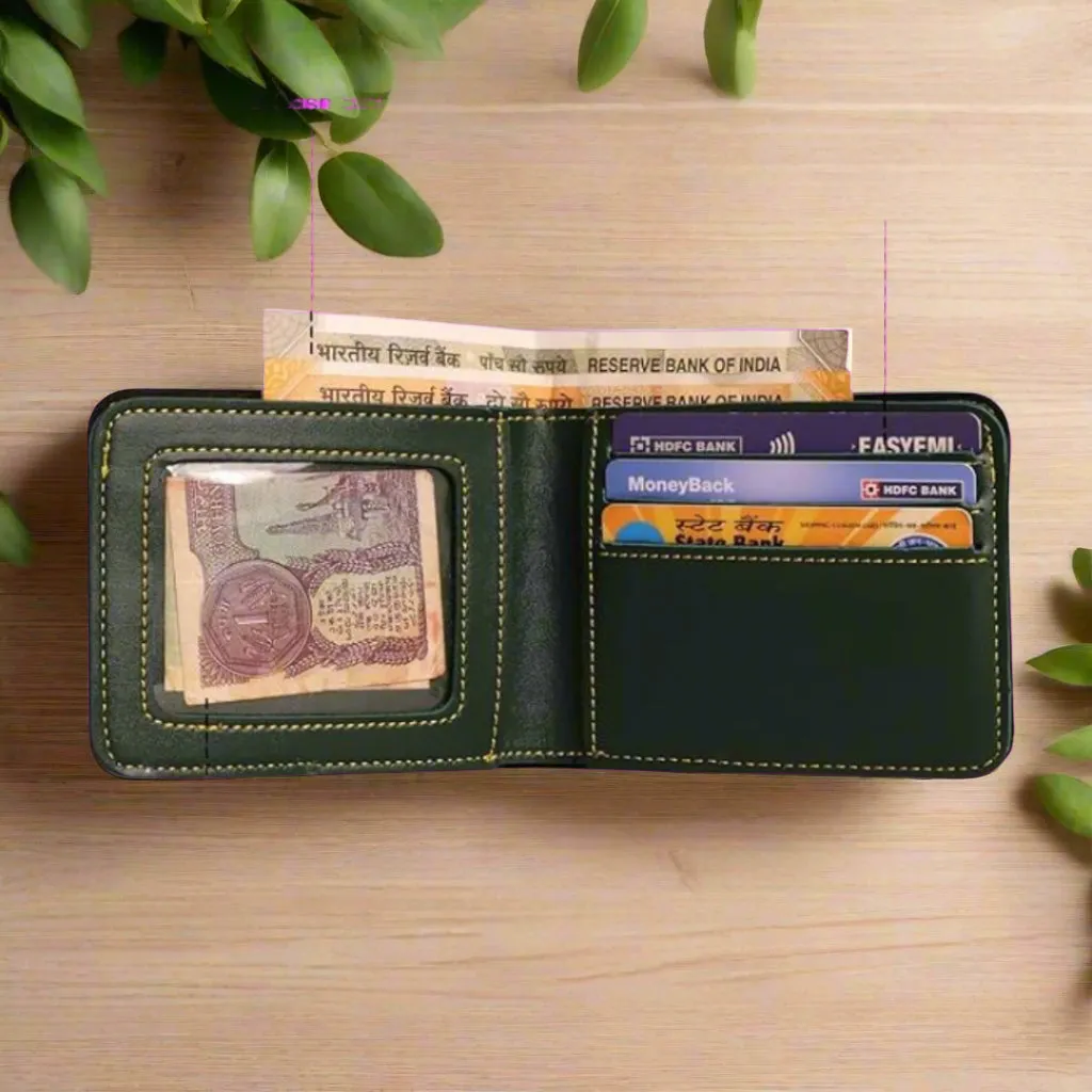 Personalized Green Men's Wallet, Keychain & Sunglasses Case - Stylish Gift Set