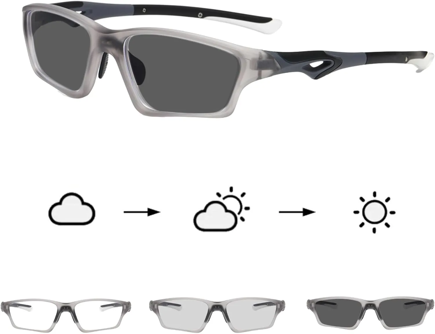 Photochromic Cycling Glasses Polarized Sports Sunglasses for Men Cycling Fishing Driving