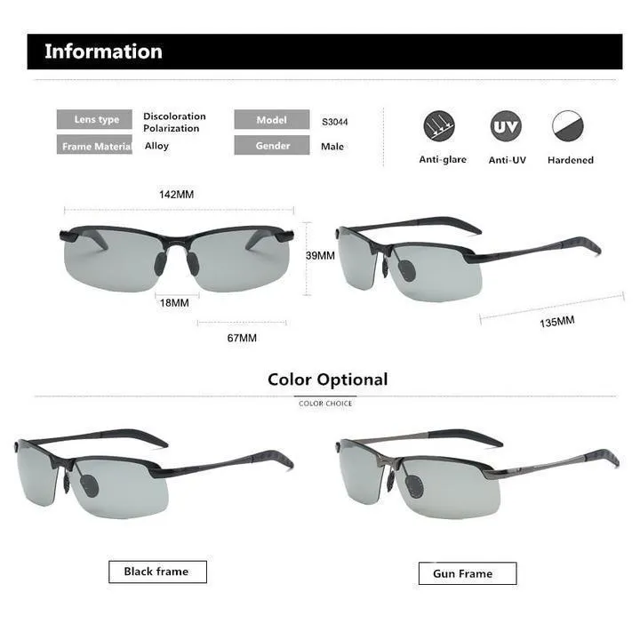 Photochromic Polarized Outdoor Sunglasses