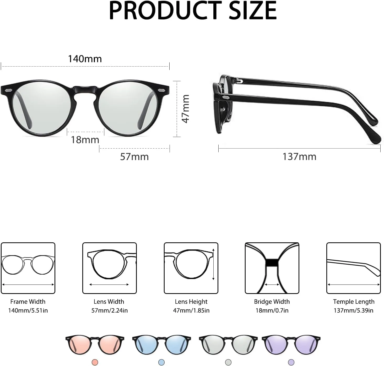 Photochromic Polarized Sunglasses For Men Women UV Protection Round Clear Driving Glasses Anti Glare Eyewear Glasses