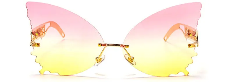 Pink Gradient Butterfly Large Lens Sunglasses