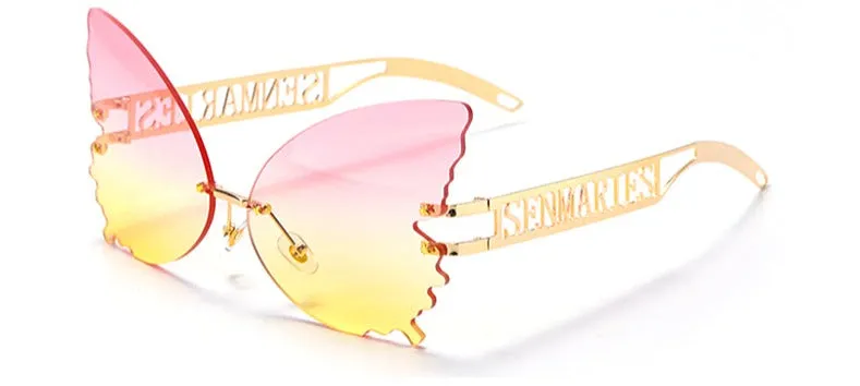 Pink Gradient Butterfly Large Lens Sunglasses