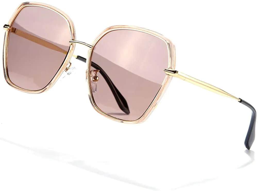 Polarized Black UV Protection Oversized Square Sun Glasses