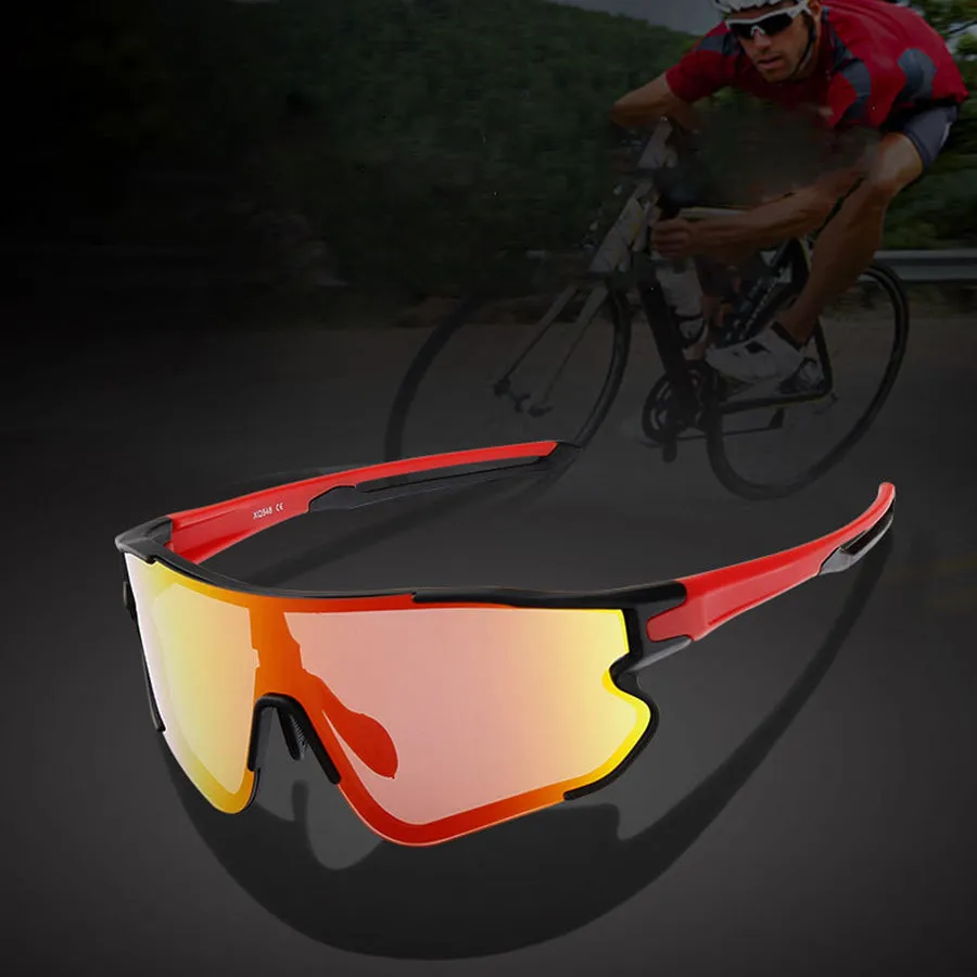Polarized Cycling Glasses with 3 Interchangeable Lenses, Sports Sunglasses for Men Women Youth Fishing Golf Motorcycle Biking Baseball Running