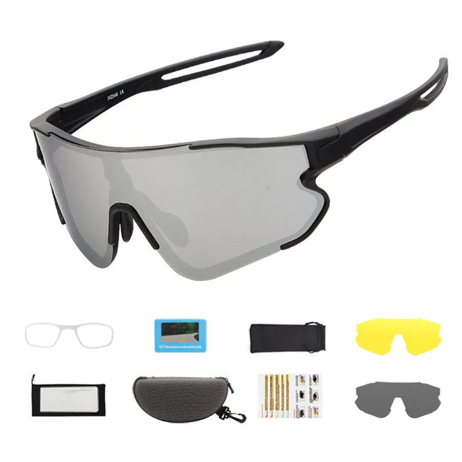 Polarized Cycling Glasses with 3 Interchangeable Lenses, Sports Sunglasses for Men Women Youth Fishing Golf Motorcycle Biking Baseball Running