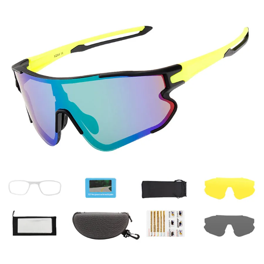 Polarized Cycling Glasses with 3 Interchangeable Lenses, Sports Sunglasses for Men Women Youth Fishing Golf Motorcycle Biking Baseball Running