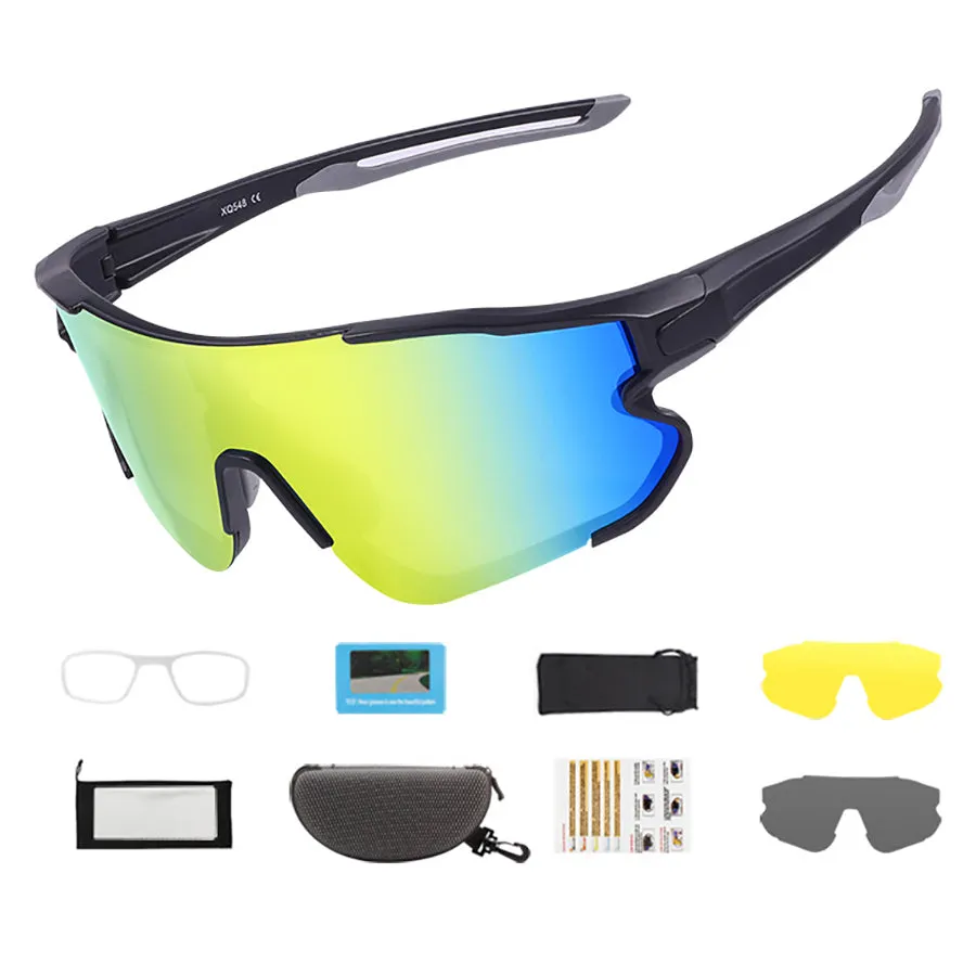 Polarized Cycling Glasses with 3 Interchangeable Lenses, Sports Sunglasses for Men Women Youth Fishing Golf Motorcycle Biking Baseball Running
