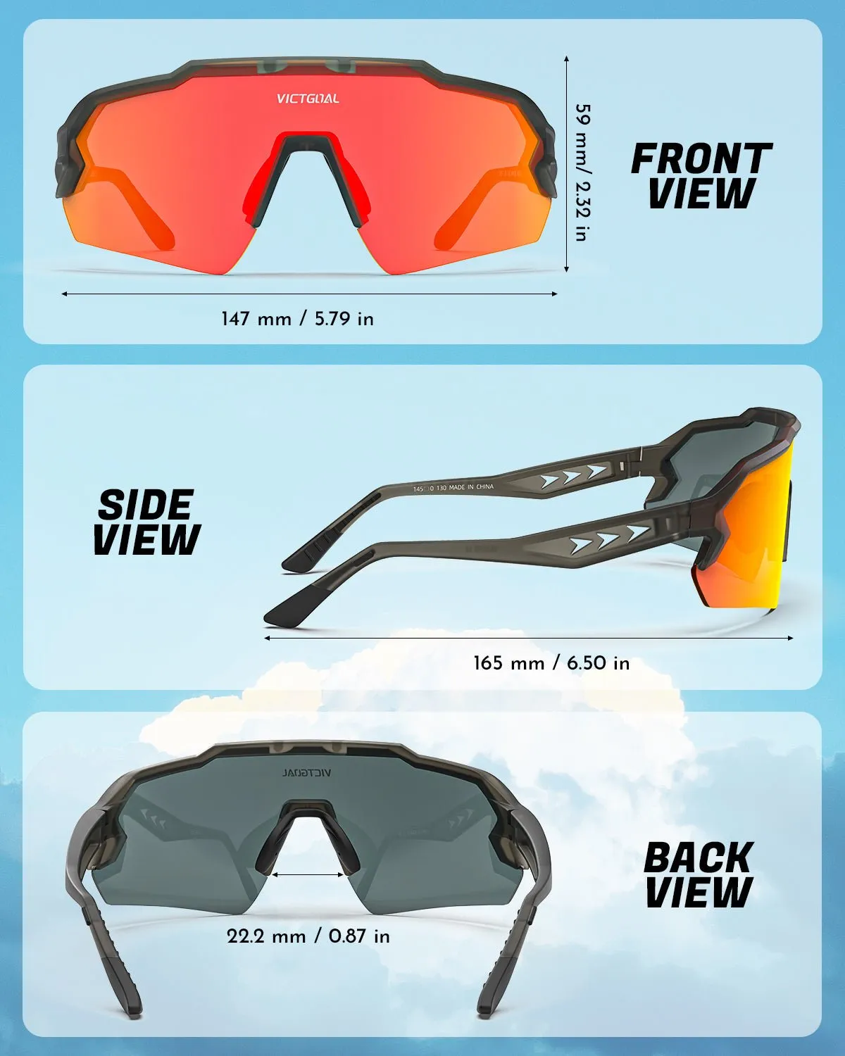 Polarized Cycling Sunglasses UV400 Men Women Stylish Sports Eyewear