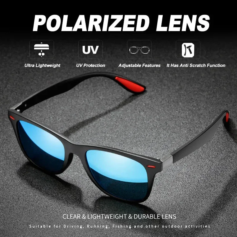 Polarized Night Vision Driving Glasses – PC Frame Anti-Glare Sunglasses for Men, Outdoor Sports & Day/Night Use, Sporty UV Protection Goggles - Easy Gift for Him
