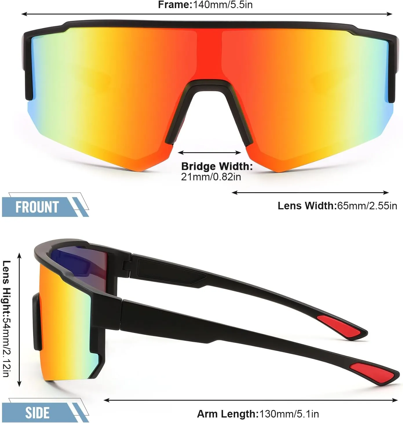 Polarized Sports Sunglasses for Men Women,Youth Baseball Softball Cycling Running Glasses TR90 Frame