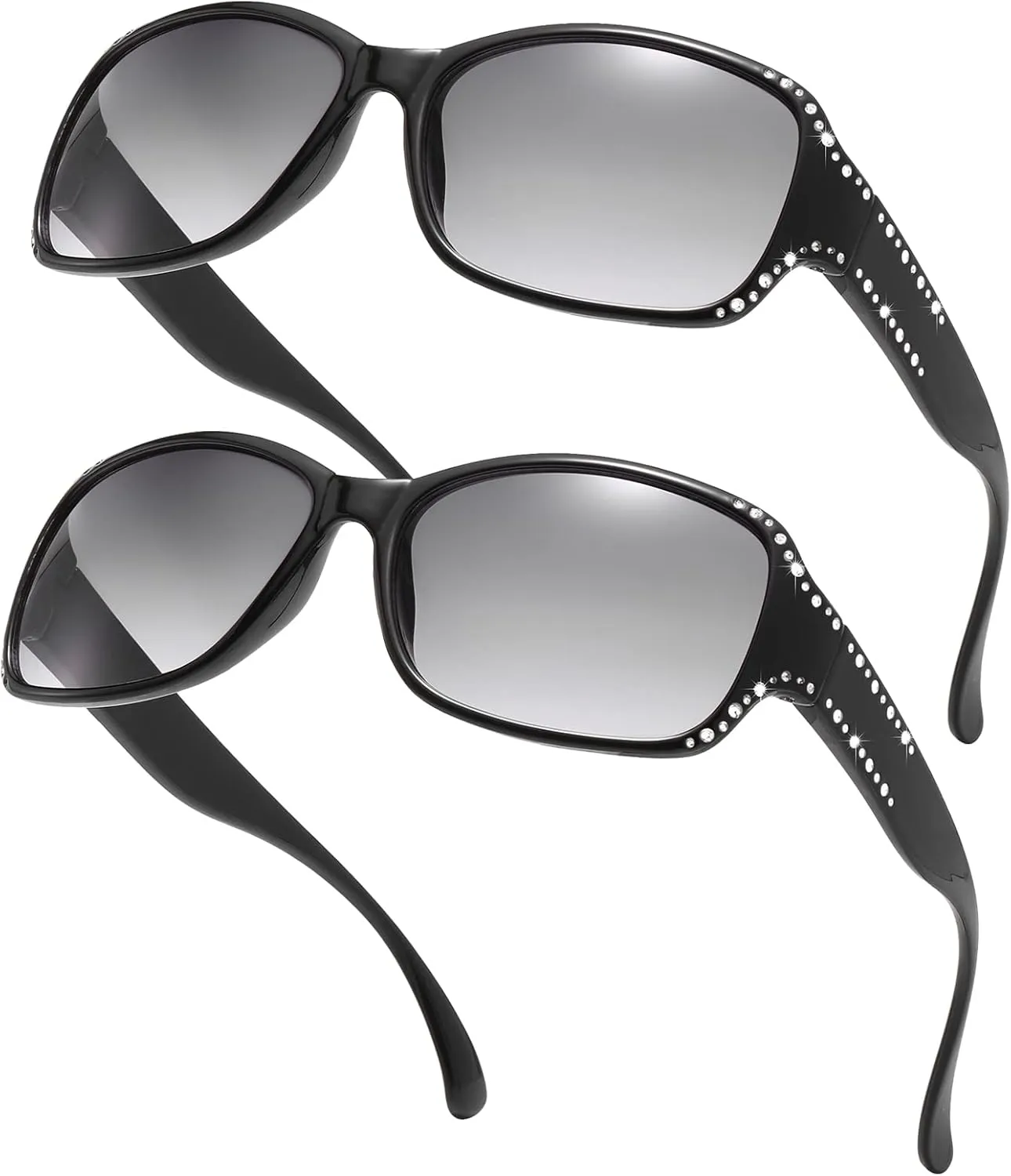 Polarized Sunglasses for Women, Rhinestone Bling Oval Sun Glasses for Driving/Shopping UV Protection Shades