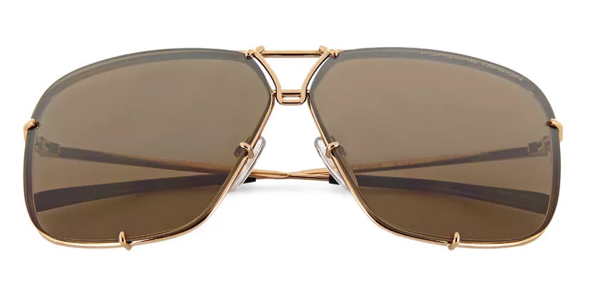 Porsche Design 8928 B Gold Frame With Brown Interchangeable Lenses