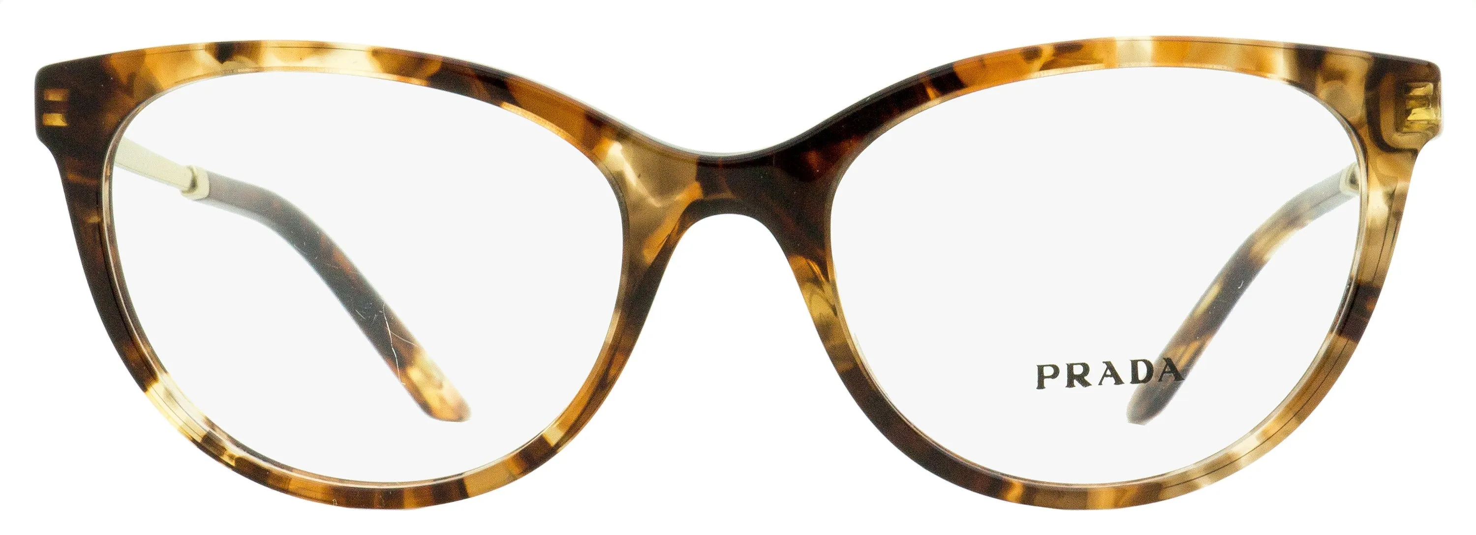 Prada Women's Cat Eye Eyeglasses VPR 17W 07R-1O1 Caramel Tortoise 53mm