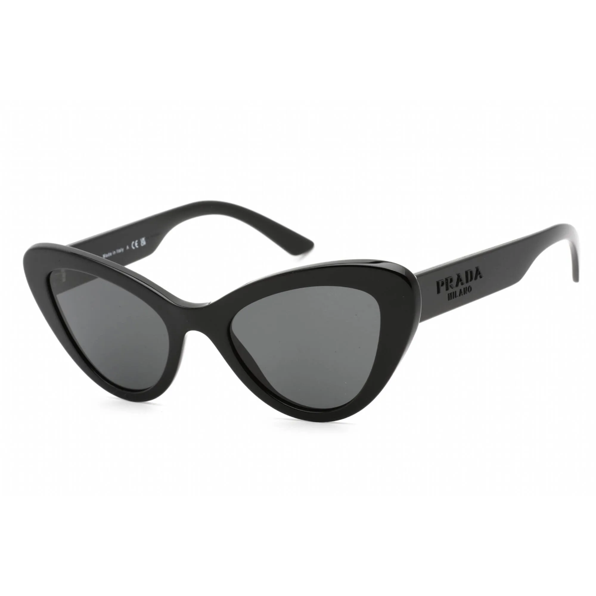 Prada Women's Sunglasses - Full Rim Black Plastic Cat Eye Frame | 0PR 13YS 1AB5S0