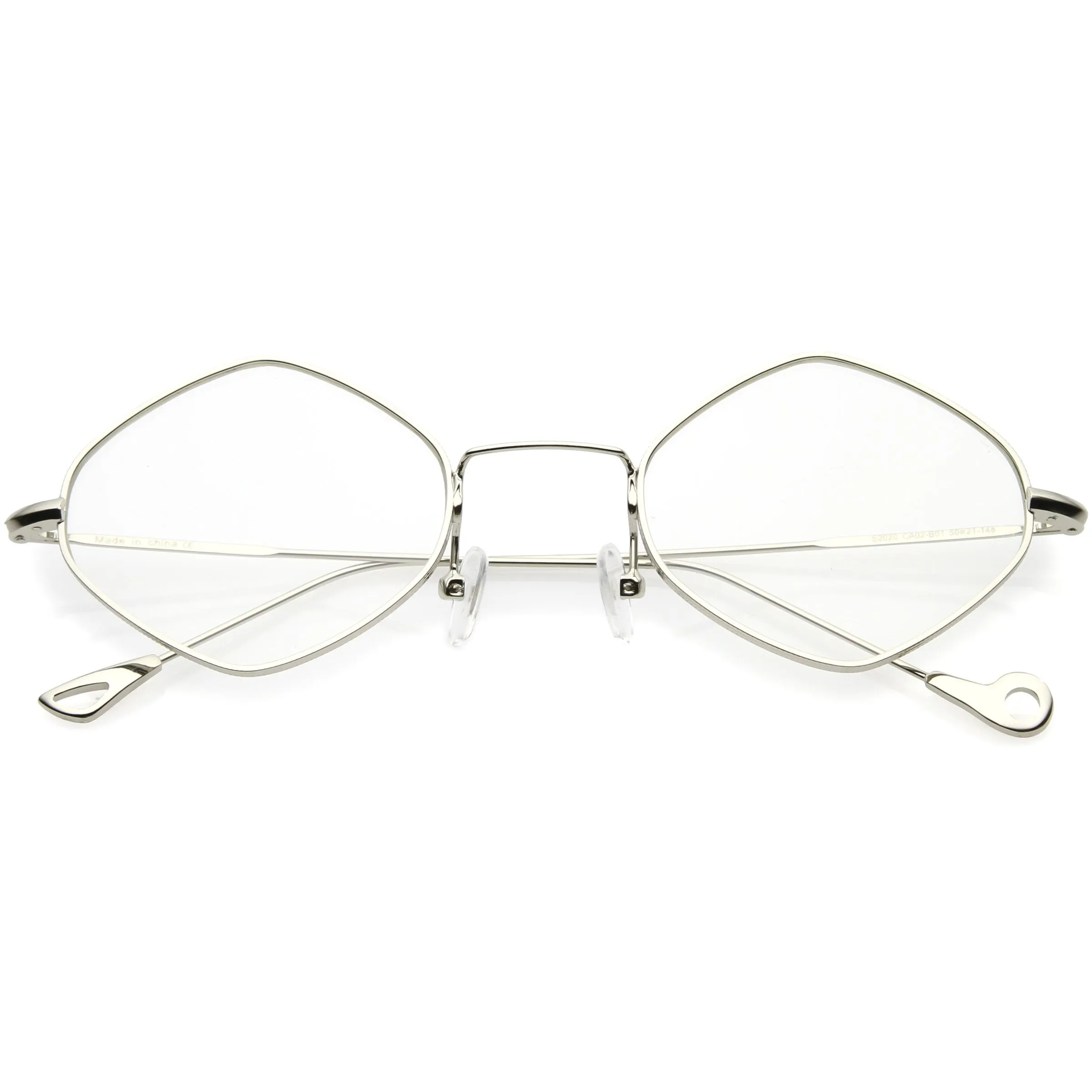 Premium Retro 1990's Fashion Small Diamond Shape Clear Lens Glasses C500