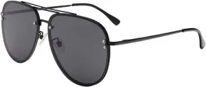 Premium Rimless Oversized Aviator Sunglasses for Women, Polarized PC Lens UV Protection Womens Shade VF2203