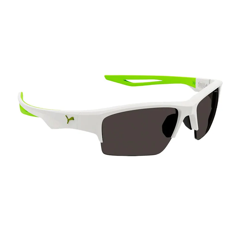 PUMA PU0400S White/Green/Smoke Sunglasses