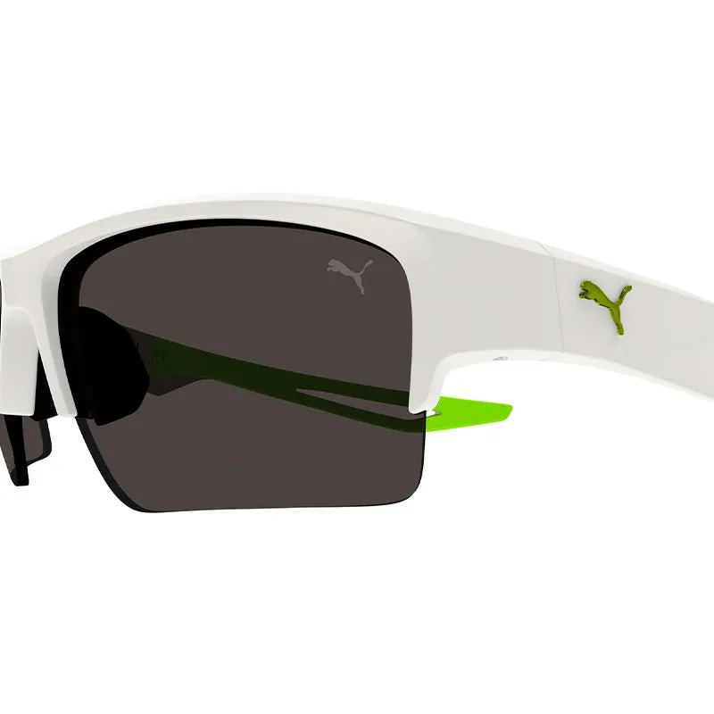 PUMA PU0400S White/Green/Smoke Sunglasses