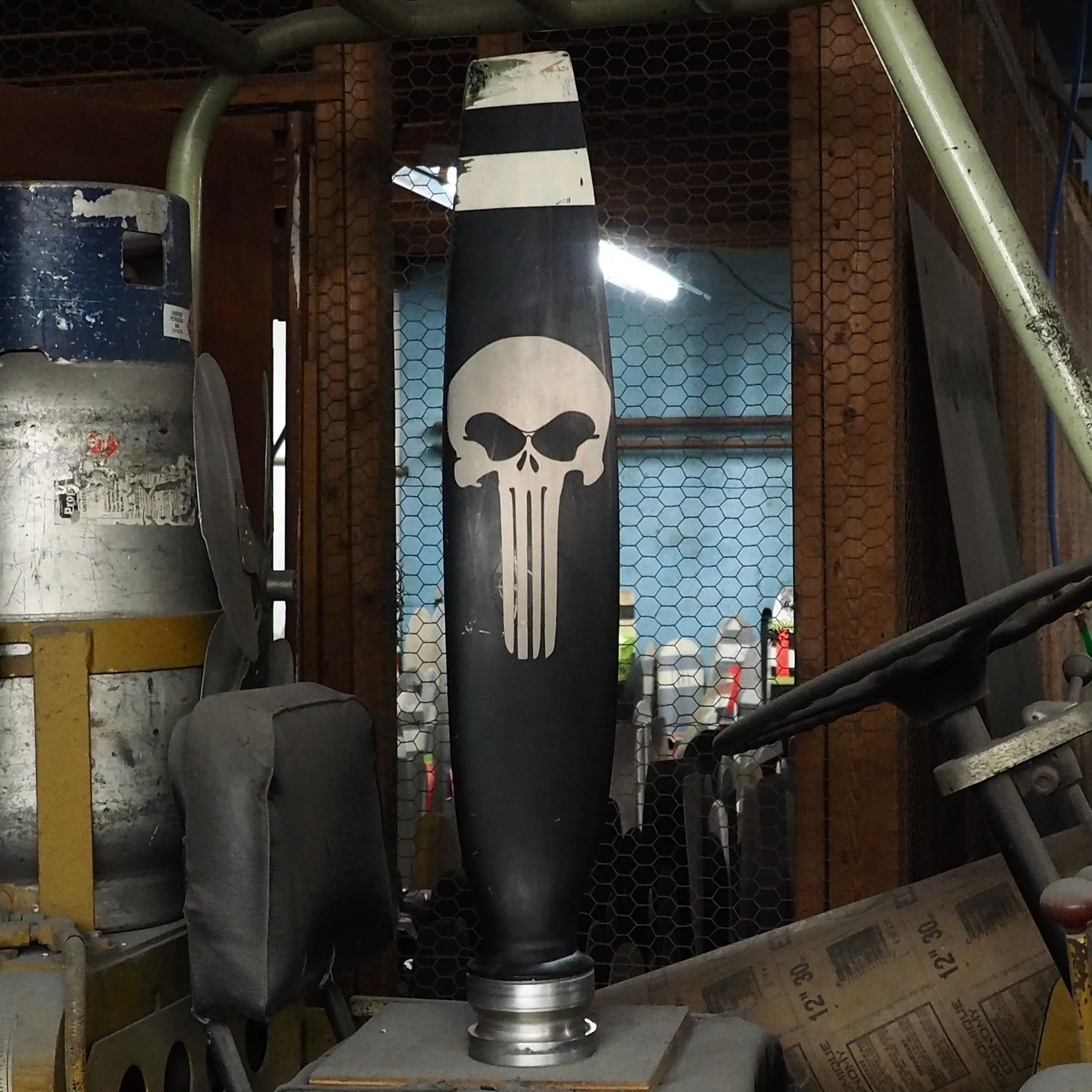Punisher Aviator Glasses Military Metal Parody Sculpture Airplane Propeller Blade