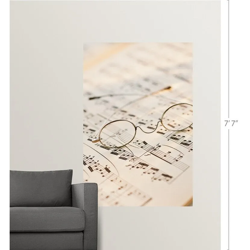 "Eyeglasses on sheet music" Poster Print - Multi