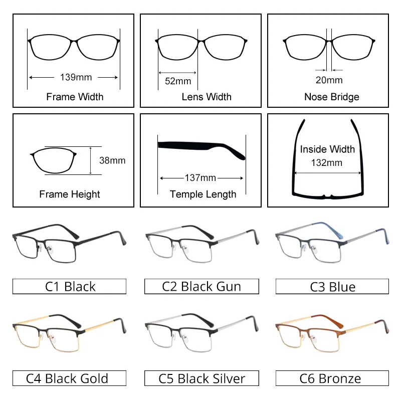 Ralferty Men's Full Rim Square Acetate Alloy Eyeglasses F95899