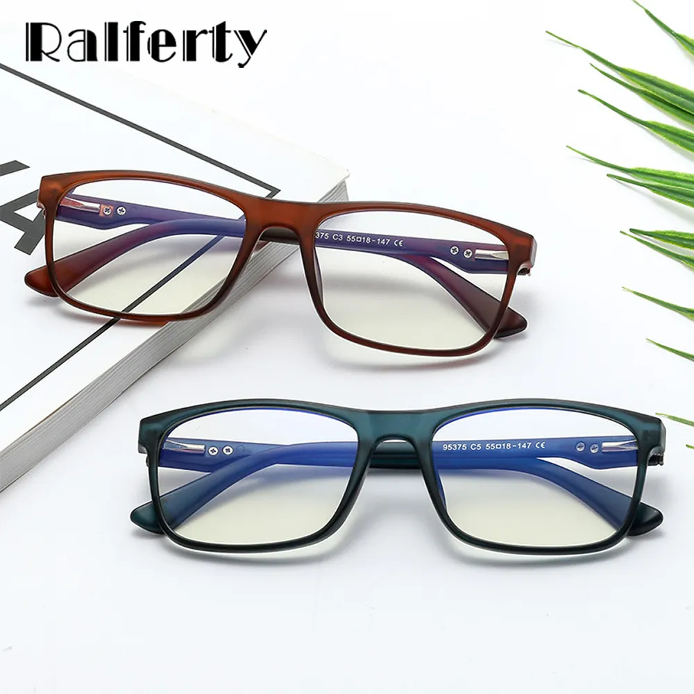 Ralferty Men's Full Rim Square Tr 90 Acetate Eyeglasses F95375